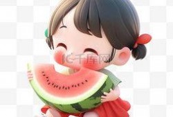 吃瓜小女孩图片,小女孩的甜蜜吃瓜日记