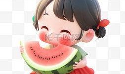 吃瓜小女孩图片,小女孩的甜蜜吃瓜日记